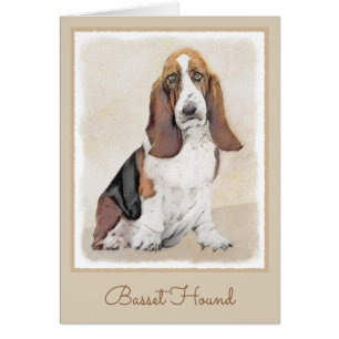 Basset Hound Malerei - Niedliche Original Hunde Ku