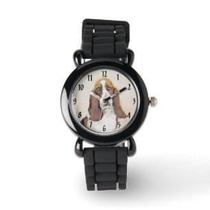 Basset Hound Malerei - Niedliche Original Hunde Ku Armbanduhr