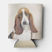 Basset Hound Malerei - Niedliche Original Hunde Ku Dosenkühler (Vorderseite)