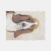 Basset Hound Malerei - Niedliche Original Hunde Ku Fleecedecke (Vorderseite (Horizontal))
