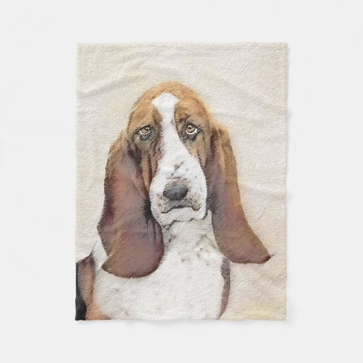 Basset Hound Malerei - Niedliche Original Hunde Ku Fleecedecke (Vorderseite)
