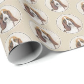 Basset Hound Malerei - Niedliche Original Hunde Ku Geschenkpapier (Rolleneckpunkt)