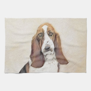 Basset Hound Malerei - Niedliche Original Hunde Ku Geschirrtuch