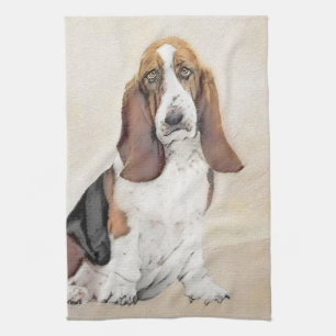 Basset Hound Malerei - Niedliche Original Hunde Ku Geschirrtuch