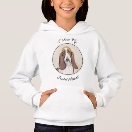 Basset Hound Malerei - Niedliche Original Hunde Ku Hoodie (Vorderseite)