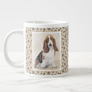Basset Hound Malerei - Niedliche Original Hunde Ku Jumbo-Tasse