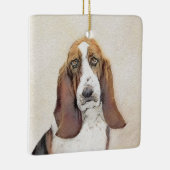Basset Hound Malerei - Niedliche Original Hunde Ku Keramikornament (Rechts)