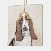 Basset Hound Malerei - Niedliche Original Hunde Ku Keramikornament (Links)