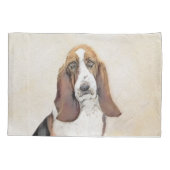 Basset Hound Malerei - Niedliche Original Hunde Ku Kissenbezug (Rückseite)