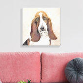 Basset Hound Malerei - Niedliche Original Hunde Ku Leinwanddruck (Insitu (Wohnzimmer))
