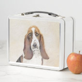 Basset Hound Malerei - Niedliche Original Hunde Ku Metall Brotdose (Beispiel)