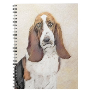 Basset Hound Malerei - Niedliche Original Hunde Ku Notizblock