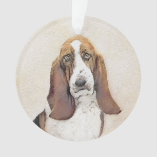 Basset Hound Malerei - Niedliche Original Hunde Ku Ornament