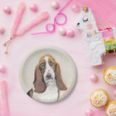 Basset Hound Malerei - Niedliche Original Hunde Ku Pappteller (Party)