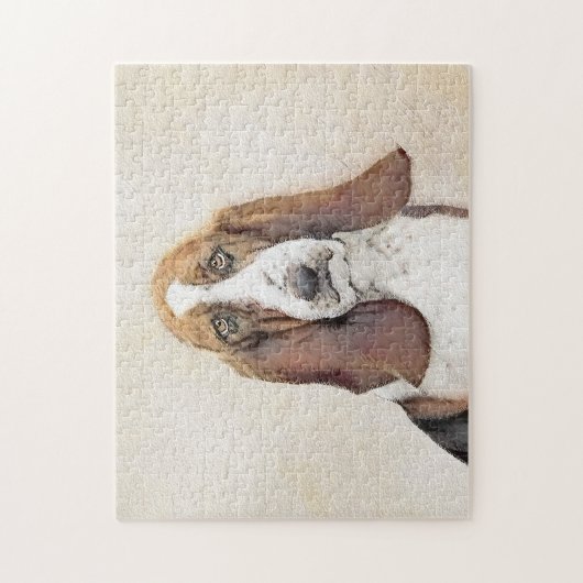 Basset Hound Malerei - Niedliche Original Hunde Ku Puzzle (Vertikal)