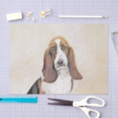 Basset Hound Malerei - Niedliche Original Hunde Ku Seidenpapier (Handwerk)