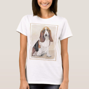 Basset Hound Malerei - Niedliche Original Hunde Ku T-Shirt