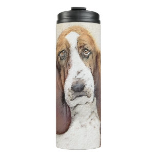 Basset Hound Malerei - Niedliche Original Hunde Ku Thermosbecher