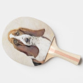 Basset Hound Malerei - Niedliche Original Hunde Ku Tischtennis Schläger (Seitenansicht)