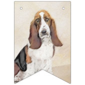 Basset Hound Malerei - Niedliche Original Hunde Ku Wimpelkette (Erste Fahne)
