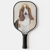 Basset-Hound-Malerei - Niedlicher Original Hunde-K Pickleball Schläger (Rückseite)