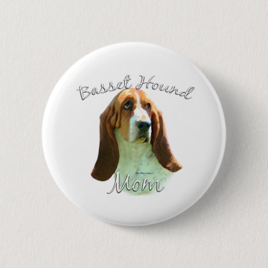 Basset Hound Mama 2 Button (Vorderseite)