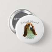 Basset Hound Mama 2 Button (Vorne & Hinten)