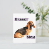 Basset Hound Mama 4 Postkarte (Stehend Vorderseite)