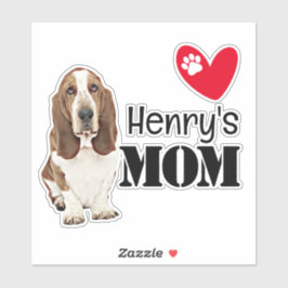 Basset Hound Mama Personalisiert Sticker