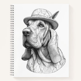 Basset Hound Marble Statue Antique Style Notebook Notizblock