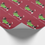 Basset Hound Merry Christmas Design Geschenkpapier<br><div class="desc">Diese Silhouette kann auch Folgendes darstellen: Basset,  Basset Hound,  Blue Gascony,  Artesian Normand,  Alpine Dachsbracke,  Basset des Alpes,  Alpine Basset Hound,  Lancashire Heeler,  Ormskirk Terrier,  Ormskirk Heeler,  Westphalian Hound,  Westphalian Basset,  Swedish Drever,  Teckel,  Hound</div>