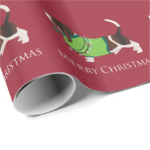 Basset Hound Merry Christmas Design Geschenkpapier (Rolleneckpunkt)