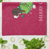 Basset Hound Merry Christmas Design Handtuch (Gefaltet)