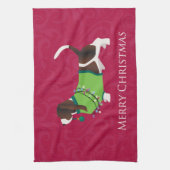 Basset Hound Merry Christmas Design Handtuch (Vertikal)
