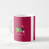 Basset Hound Merry Christmas Design Kaffeetasse (Vorderseite Links)
