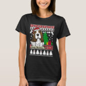 Basset Hound Merry Christmas Tree Dog Xmas Snow Sa T-Shirt (Vorderseite)