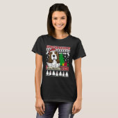 Basset Hound Merry Christmas Tree Dog Xmas Snow Sa T-Shirt (Vorne ganz)