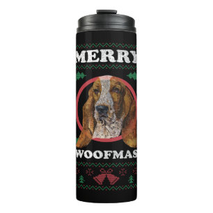 Basset Hound Merry Woofmas Weihnachtsweihnachtsges Thermosbecher