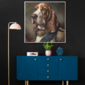 Basset Hound mit Napoleon-Kostüm Poster