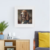 Basset Hound mit Napoleon-Kostüm Poster