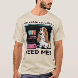 Basset Hound mit niedrigem Akku - Füttre mir! Pixe T-Shirt