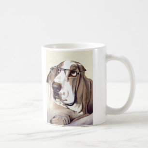 Basset Hound mit "schauen meine Augen in diesen Kaffeetasse