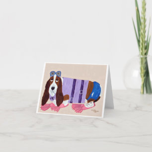Basset Hound mit Schwimmflossen Feiertagskarte
