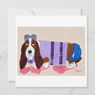 Basset Hound mit Schwimmflossen Feiertagskarte