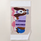 Basset Hound mit Schwimmflossen Strandtuch (Vorderseite)