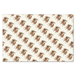 Basset Hound mit Zuckerstange-Seidenpapier Seidenpapier