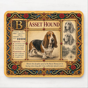 Basset Hound, mittelalterliche Bestiarien-Kunst Mousepad