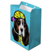 Basset Hound Mittlere Geschenktüte (Rückseite Schrägansicht)