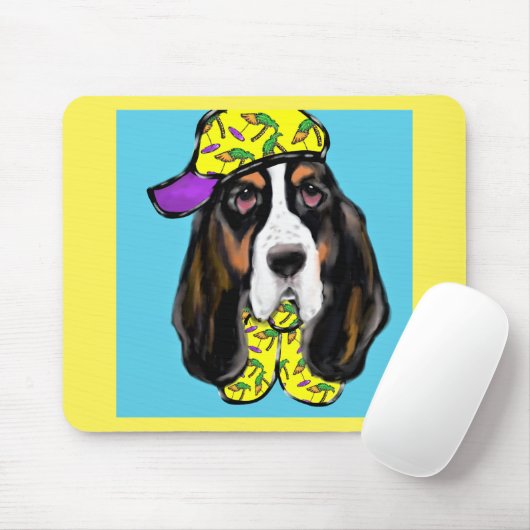 Basset Hound Mousepad (Mit Mouse)