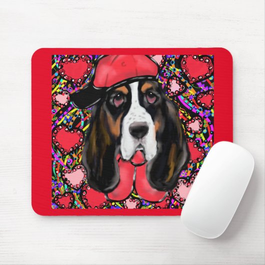 Basset Hound Mousepad (Mit Mouse)
